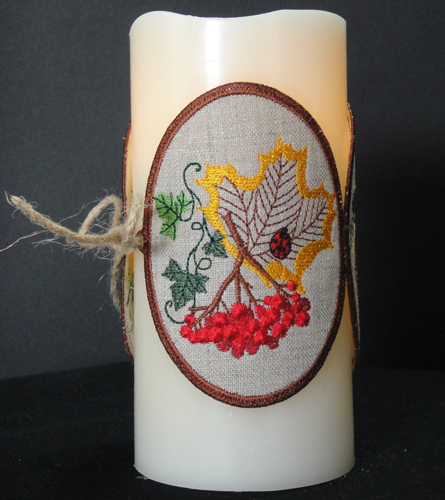 ITH Thanksgiving Linen Candle Cover